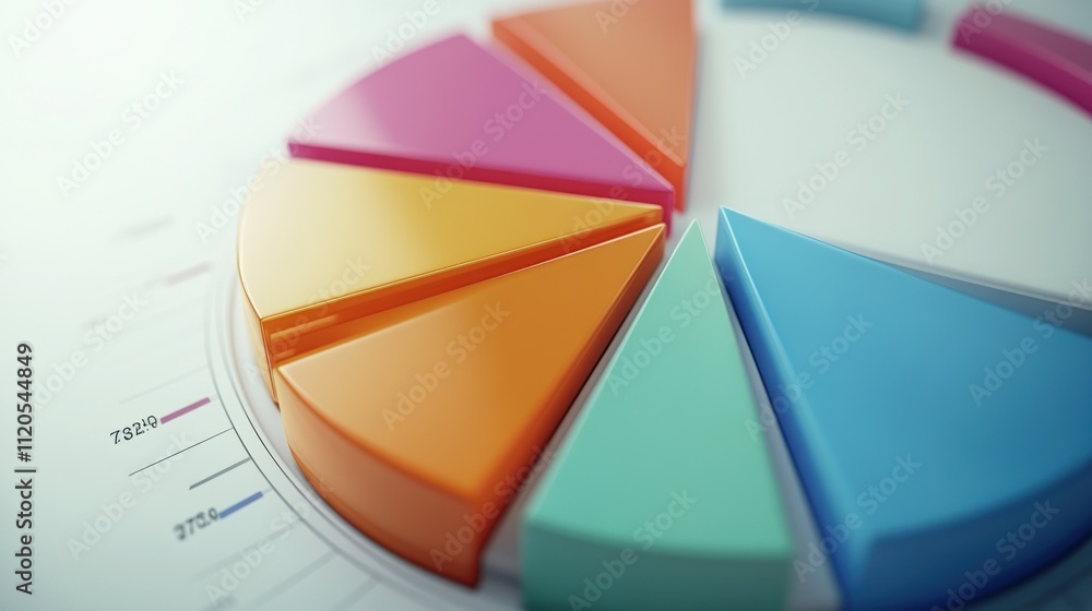 Poster Colorful Three Dimensional Pie Chart Data Visualization