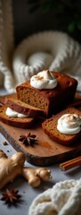 Fototapeta premium Classic Gingerbread Loaf. Old Southern American Recipe 