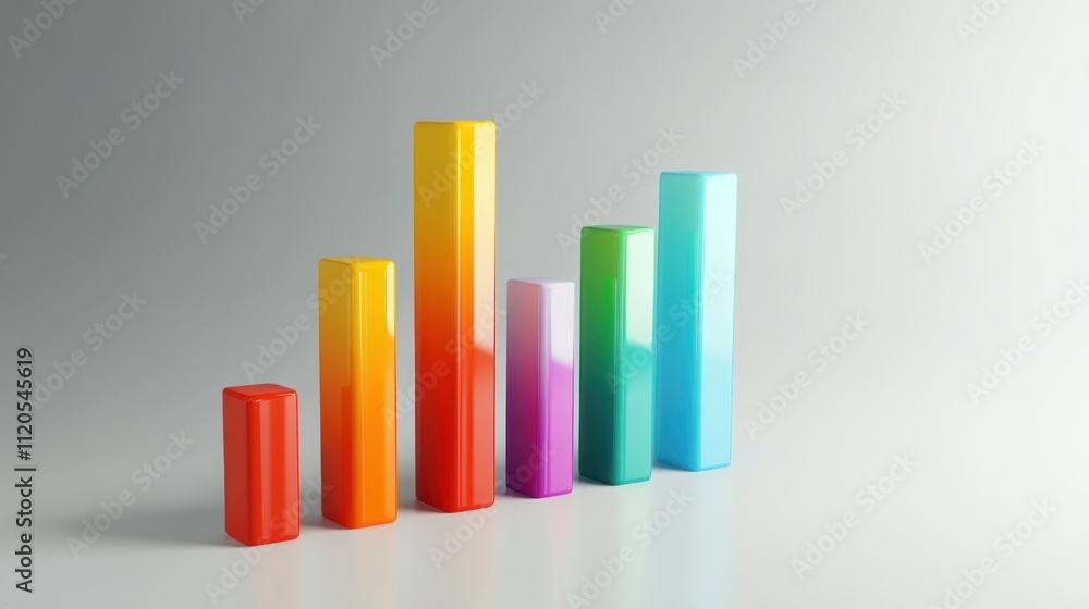 Poster colorful blocks form a vibrant bar graph illustration