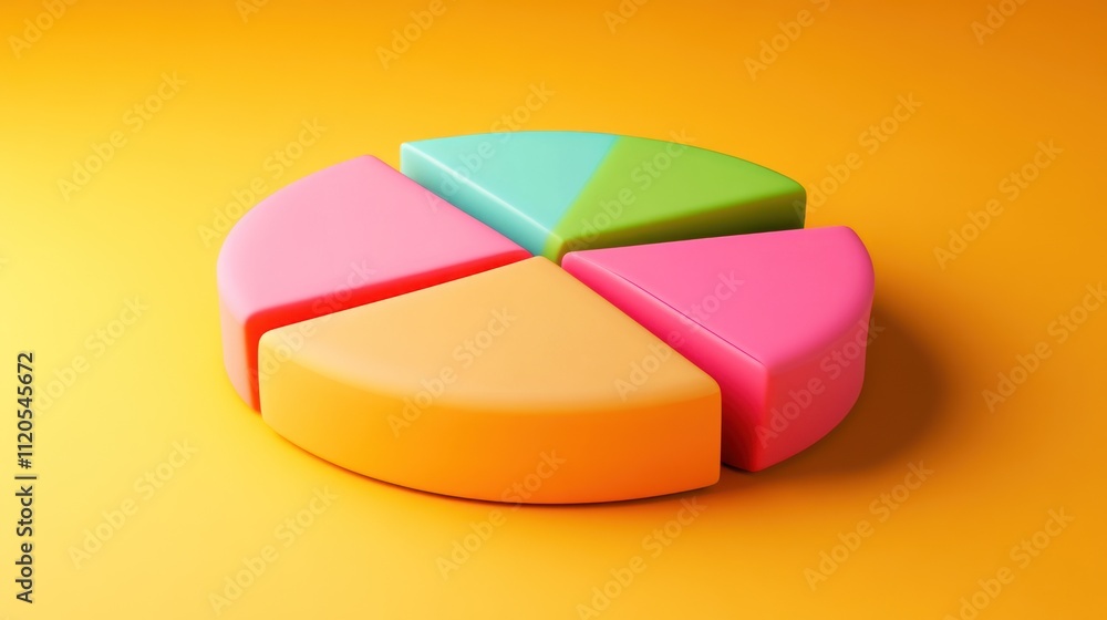 Poster Colorful Pie Chart Showing Four Data Segments