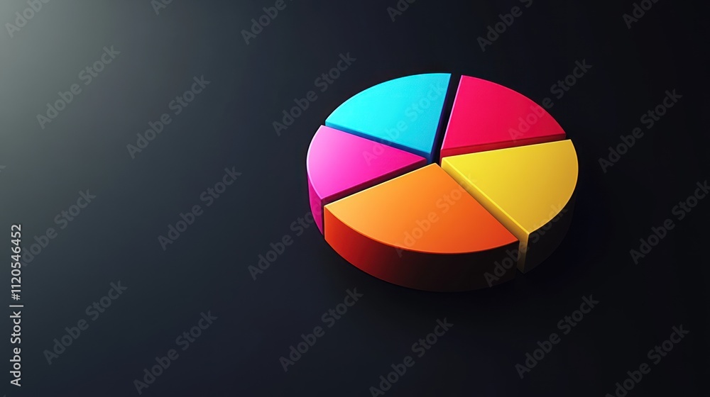 Poster Colorful Three Dimensional Pie Chart Data Visualization