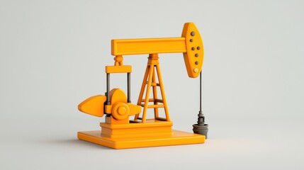 Orange Model of an Oil Pump Jack