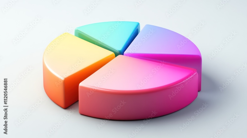 Poster Colorful Three Dimensional Pie Chart Data Representation