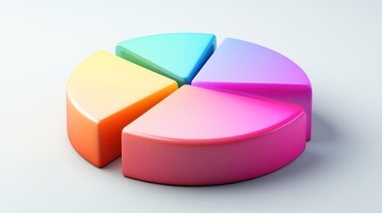 Colorful Three Dimensional Pie Chart Data Representation