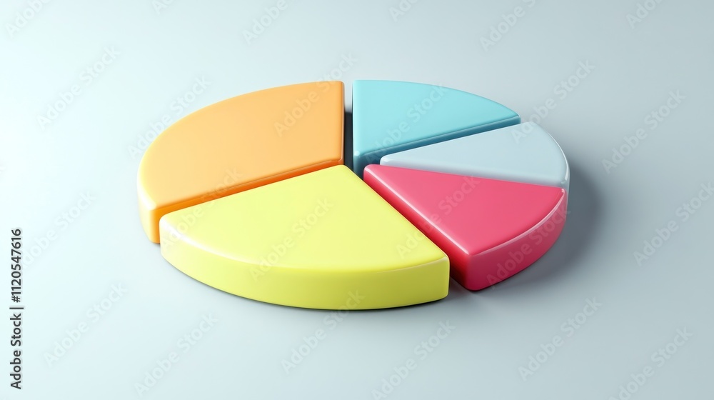 Poster Colorful Three Dimensional Pie Chart Data Representation