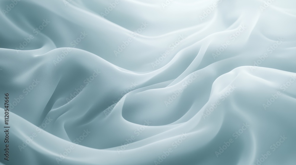 Poster delicate white silk fabric flows gracefully, showcasing a luxurious smooth texture and soft folds pe