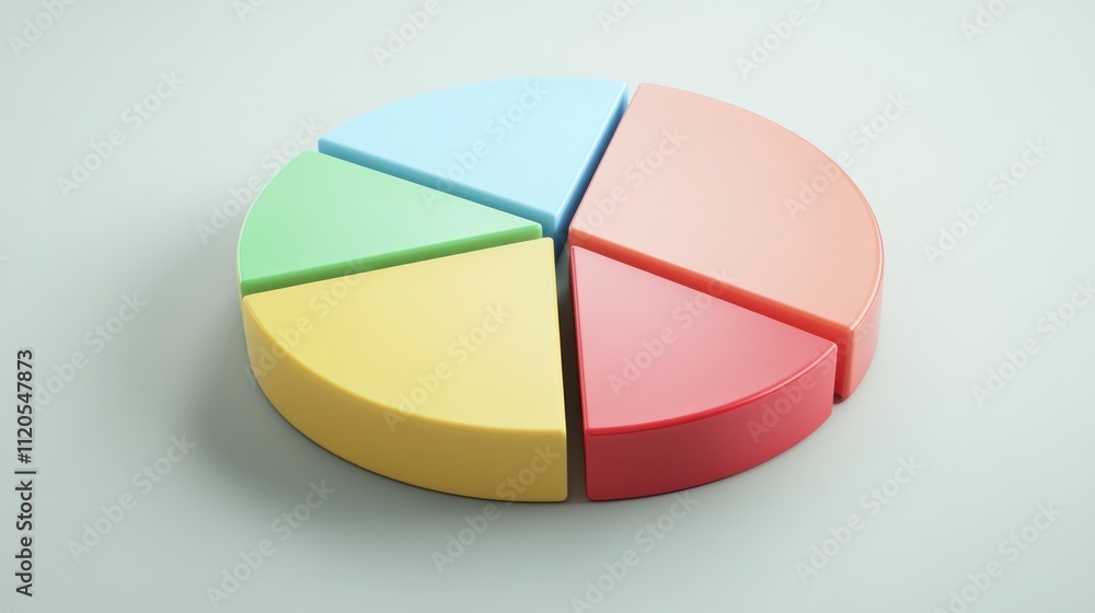 Poster Colorful Three Dimensional Pie Chart Data Representation
