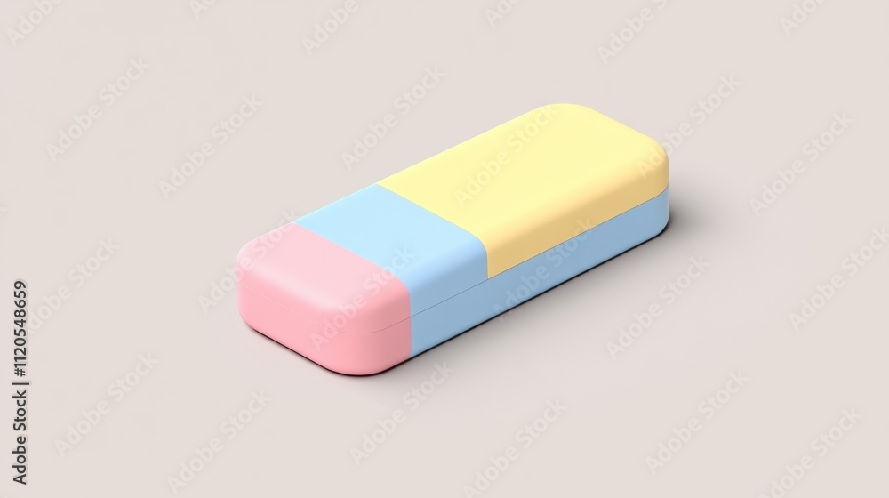 Poster pastel colored rectangular box on neutral background