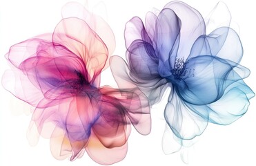 Abstract pastel floral design with translucent petals.