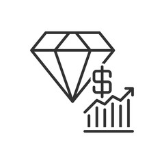 Diamond Price Growth Icon