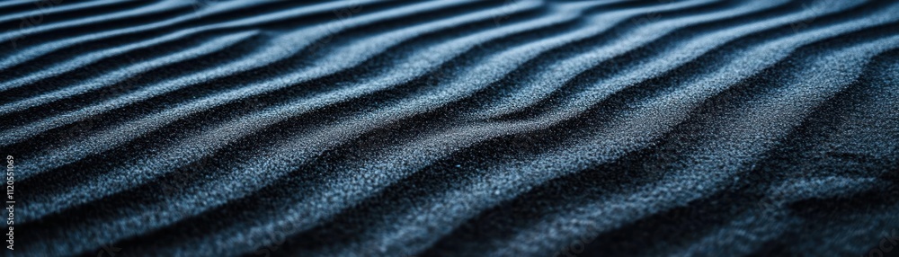 Poster dark sand dunes show undulating waves of texture