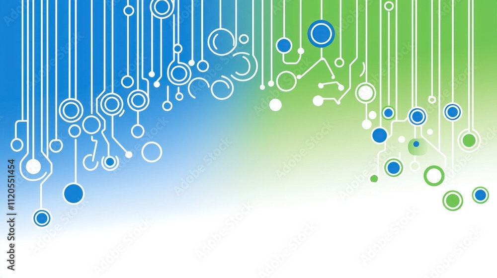 Poster abstract design with circular elements and lines.
