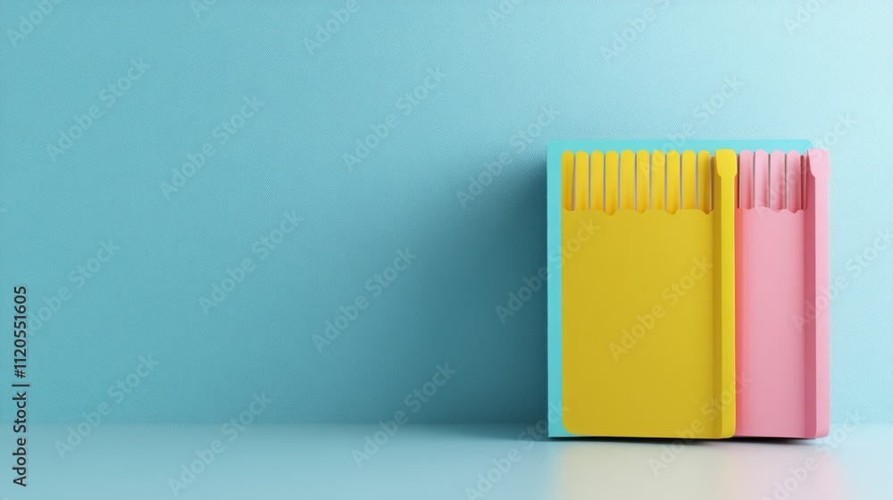Poster Pastel Colored Blocks Displaying Minimalist Design