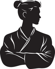 Silhouette of a karate person, karate master vector silhouette
