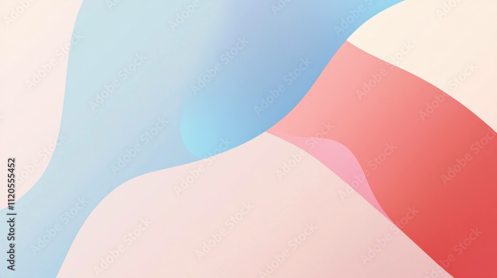 Poster abstract soft shapes in pastel colors creating a harmonious and calming visual background. ideal for