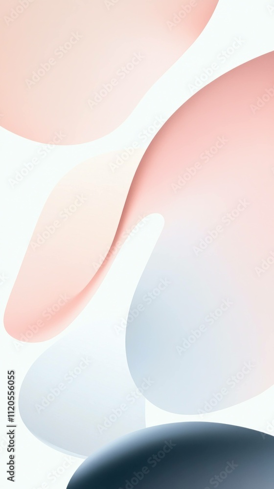 Poster abstract fluid shapes in pastel colors creating a soft and modern background for creative design or 
