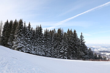 Snow landscape located in Switzerland