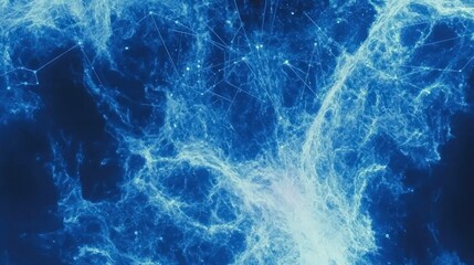 Obraz premium Abstract representation of cosmic web in blue hues.