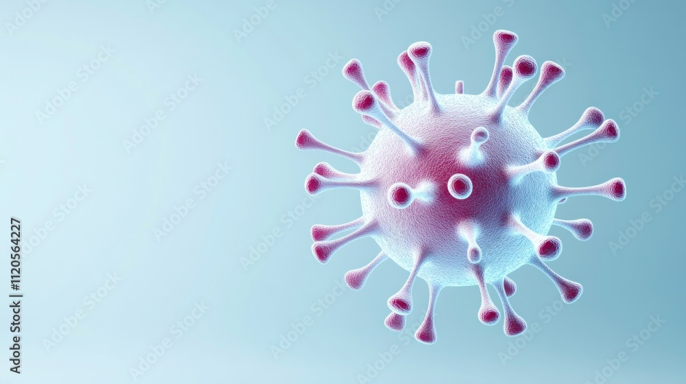 Aufkleber 3d representation of a virus, highlighting its structure and features.