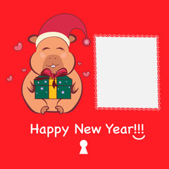 Capybara Christmas card, for social media.