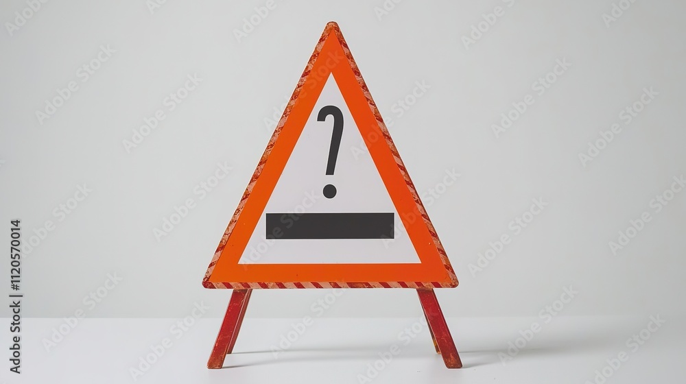Poster a caution sign with a question mark indicates uncertainty or a warning, designed to alert viewers to