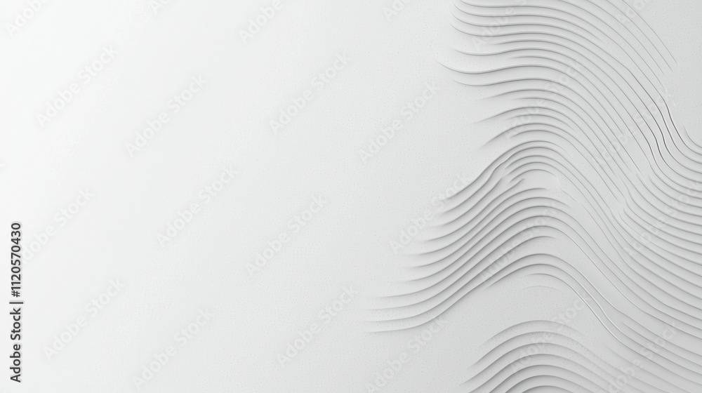 Poster abstract design with flowing lines on a white background.