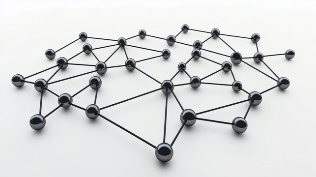 Network connected lines isolated on white background.