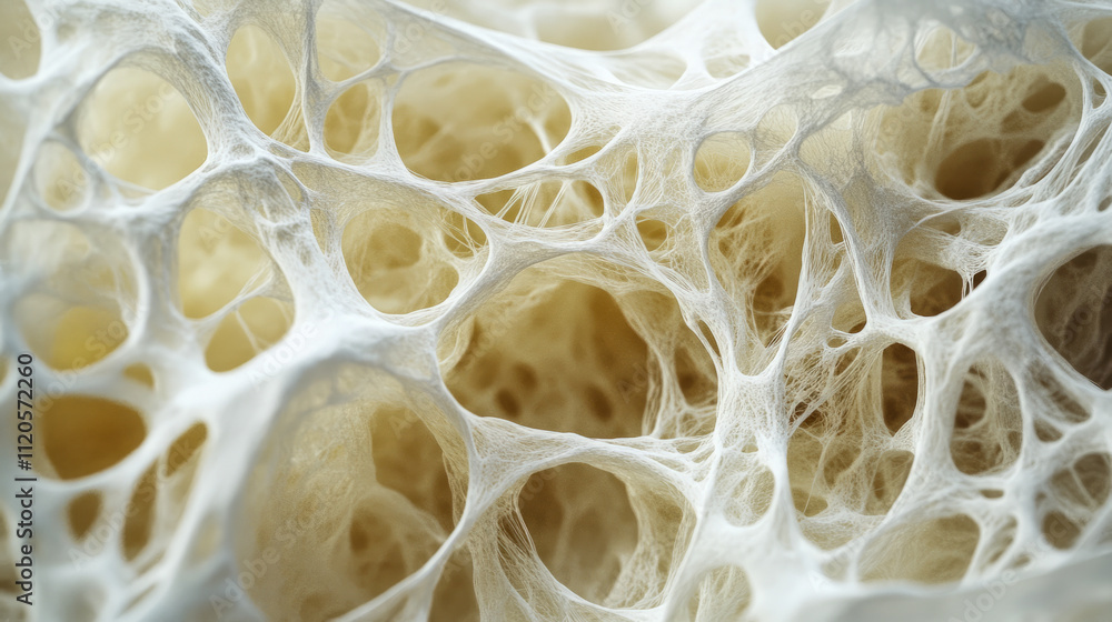 Poster close-up of intricate sponge texture highlighting natural patterns and fibrous structure