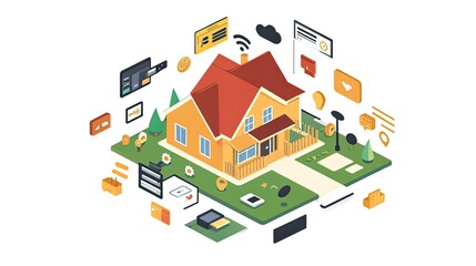 Smart home technology concept illustration.
