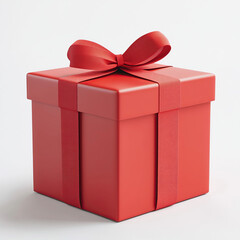 Obraz premium Classic Red Gift Box with Ribbon