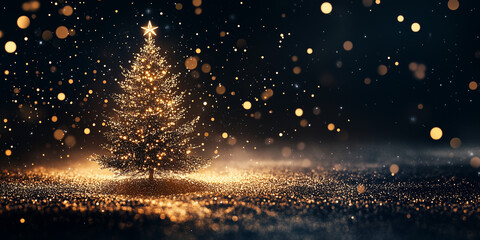 a minimal outline of a Christmas tree