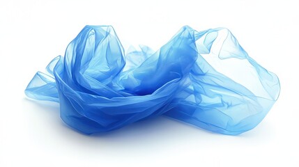 Fototapeta premium Blue plastic bag on white background. Isolated