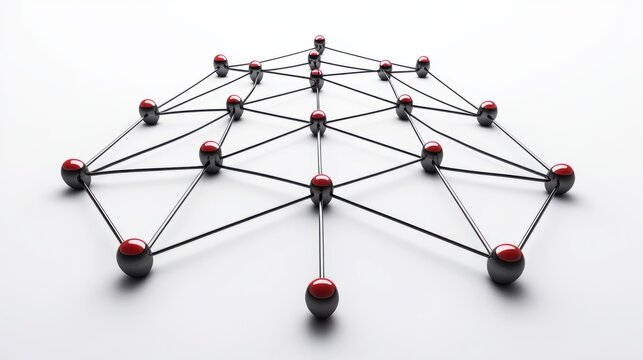 Network connected lines isolated on white background.