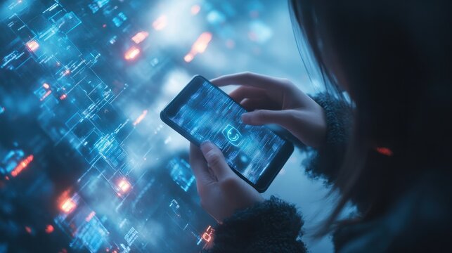 User using mobile phone with digital padlock on internet technology network security with cloud security and data encryption, cybersecurity, Cyber security network. Data protection concept.