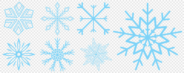 Set of Snowflakes Christmas design vector. Snowflakes icons. White Snowflake. Snowflakes template. Snow winter. Snowflakes icons. Snowflake vector icon