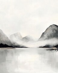 Vintage landscape art painting, wall art, design, realistic, textured painting