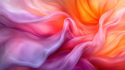 Obraz premium Abstract swirling fabric in vibrant purple, pink, and orange hues.