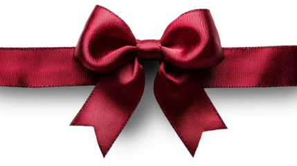 This elegant red bow sits prominently on a soft ribbon, ready to enhance gift wrapping or festive displays.