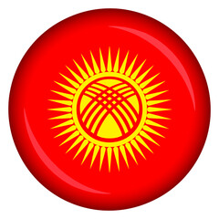 Kyrgyzstan flag cirle pin and badge