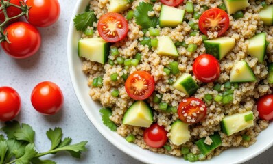 Fresh vegetarian couscous salad bowl