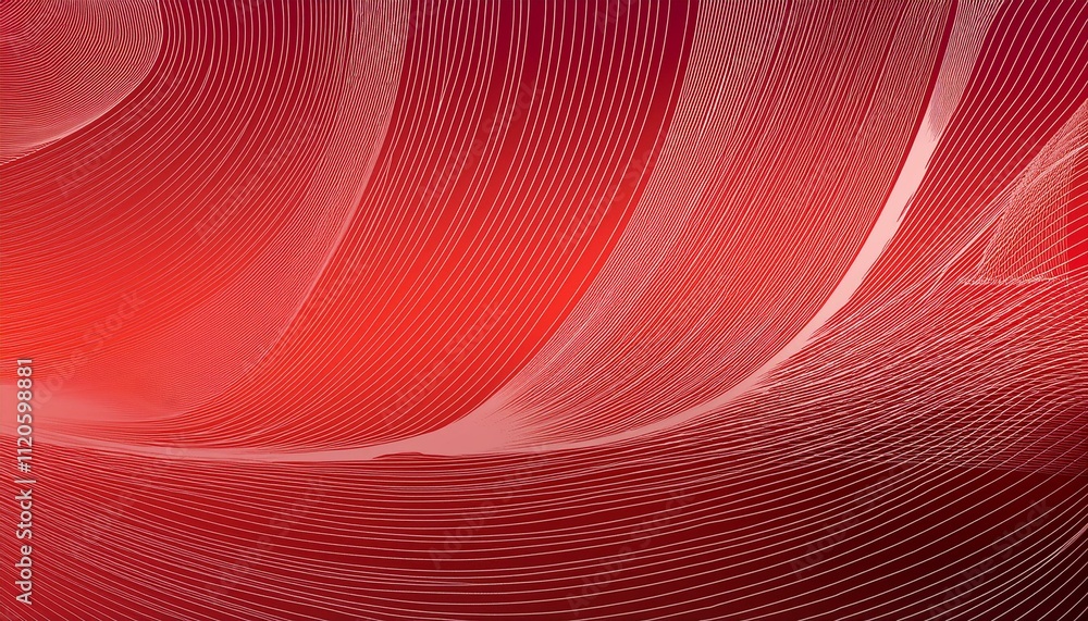 Poster abstract lines pattern technology on red gradients background. generated image