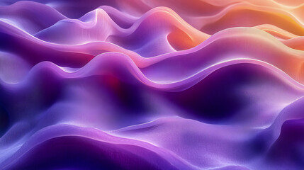 Obraz premium Abstract waves of gradient colors in soft light with purple and orange hues