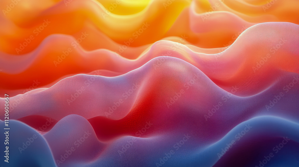 Poster abstract colorful waves with vibrant gradients and smooth textures