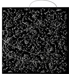 Set of drawn lettering and calligraphy swirls, squiggles. Vector ink decorations for composition. Element design. Wallpaper with white pattern.