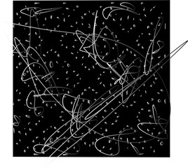 Set of drawn lettering and calligraphy swirls, squiggles. Vector ink decorations for composition. Element design. Wallpaper with white pattern.