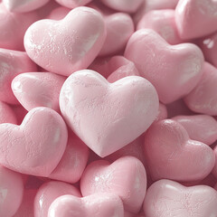 Obraz premium Many pink hearts.. Pink candies 