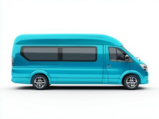 3D design of a modern minibus, isolated on a clean white background