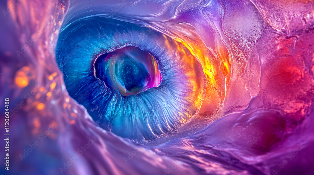 Poster mesmerizing abstract vortex of vibrant colors and textures in a swirling pattern