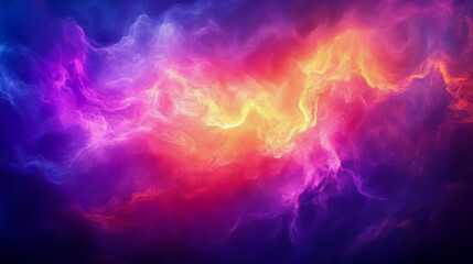 Fototapeta premium Vibrant abstract colorful neon light swirling in cosmic cloudscape