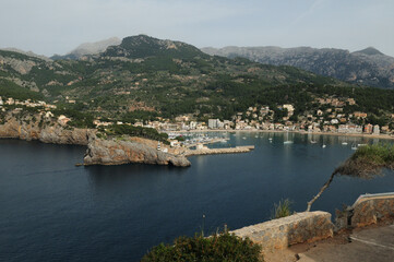 View To Port De Soller Mallorca Spain On A Beautiful Sunny Spring Day With A Clear Blue Sky